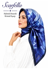 Scarfella Hybrid Desenli Kristal Eşarp - Desen-10