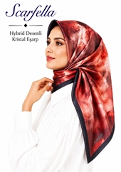Scarfella Hybrid Desenli Kristal Eşarp - Desen-11