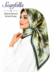 Scarfella Hybrid Desenli Kristal Eşarp - Desen-12