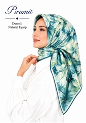 Piramit Desenli Naturel Eşarp - Desen-14