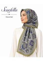 Scarfella Desenli Naturel Şal - Desen-156