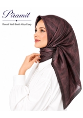 Piramit Desenli Simli Bantlı Abiye Eşarp - Desen-01