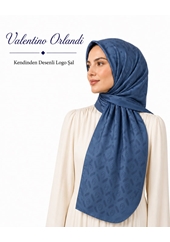 Valentino Orlandi Kendinden Desenli Logo Şal - Desen-01