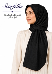 Scarfella Kendinden Desenli Jakar Şal - Desen-10