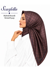 Scarfella Hybrid Desenli Kristal Eşarp - Desen-17