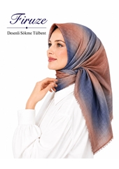 Firuze Desenli Sökme Tülbent - Desen-38