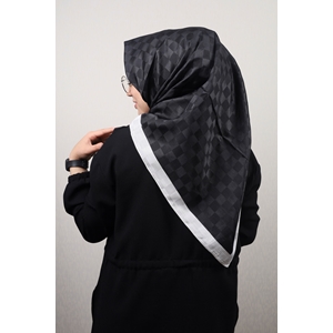 Hint İpek Kendinden Desenli Monogram Eşarp - Desen-05 - Renk-02