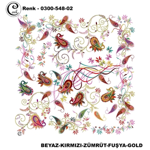 Cenk Desenli Oyalık Yazma - 0300-548 - Renk-19