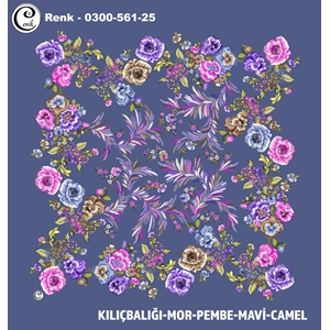 Cenk Desenli Oyalık Yazma - 0300-561 - Renk-12