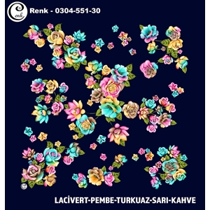 Cenk Desenli Oyalık Yazma - 0300-551 - Renk-19