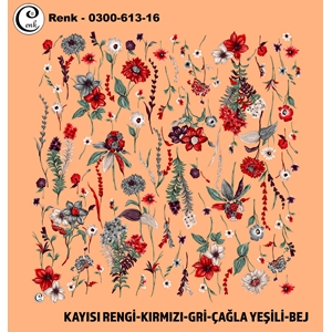 Cenk Desenli Oyalık Yazma - 0300-613 - Renk-12