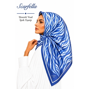 Scarfella Desenli Vual İpek Eşarp - Desen-06