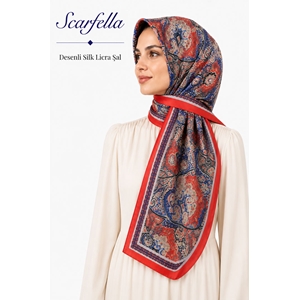 Scarfella Desenli Silk Licra Şal - Desen-07