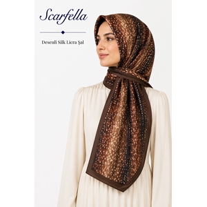 Scarfella Desenli Silk Licra Şal - Desen-10