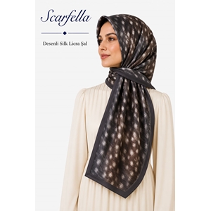Scarfella Desenli Silk Licra Şal - Desen-13