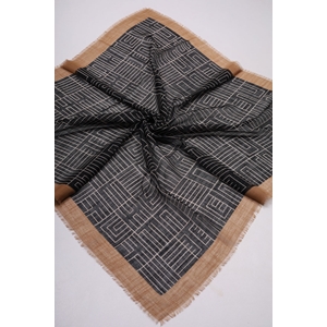 Desenli Keten Flamlı Eşarp - Desen-01 - Renk-03