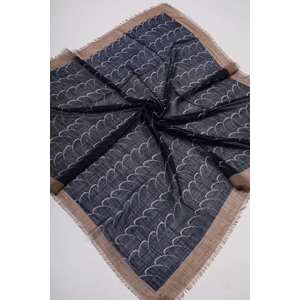 Desenli Keten Flamlı Eşarp - Desen-02 - Renk-02