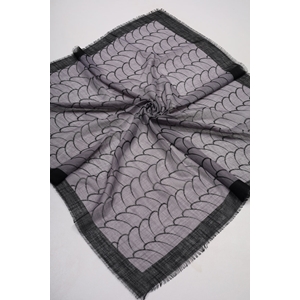 Desenli Keten Flamlı Eşarp - Desen-02 - Renk-02