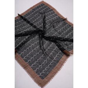 Desenli Keten Flamlı Eşarp - Desen-02 - Renk-02