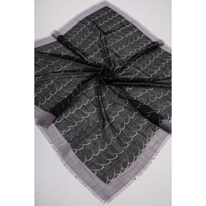 Desenli Keten Flamlı Eşarp - Desen-02 - Renk-02