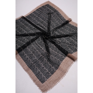 Desenli Keten Flamlı Eşarp - Desen-02 - Renk-02