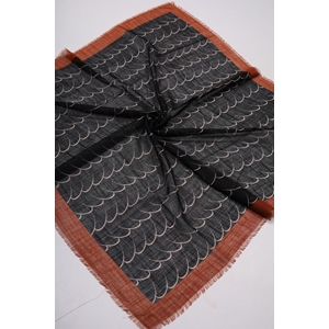 Desenli Keten Flamlı Eşarp - Desen-02 - Renk-02