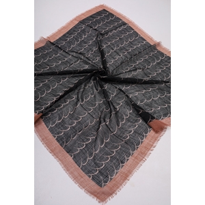 Desenli Keten Flamlı Eşarp - Desen-02 - Renk-02