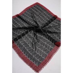 Desenli Keten Flamlı Eşarp - Desen-02 - Renk-02