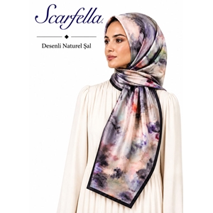 Scarfella Desenli Naturel Şal - Desen-126