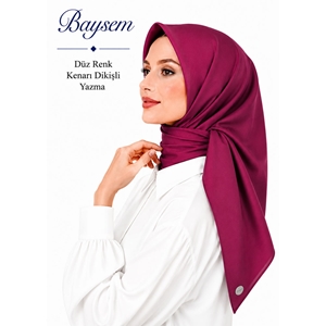 Baysem Düz Renk Kenarı Dikişli Yazma - Desen-01