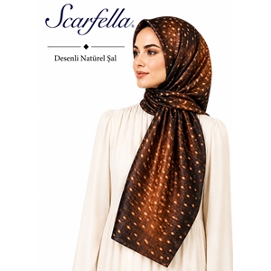 Scarfella Desenli Naturel Şal - Desen-127