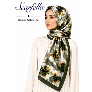 Scarfella Desenli Naturel Şal - Desen-130