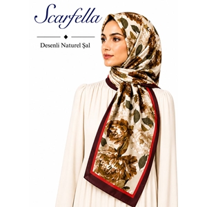 Scarfella Desenli Naturel Şal - Desen-131