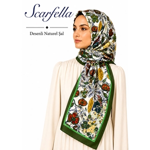 Scarfella Desenli Naturel Şal - Desen-133