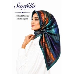 Scarfella Hybrid Desenli Kristal Eşarp - Desen-02