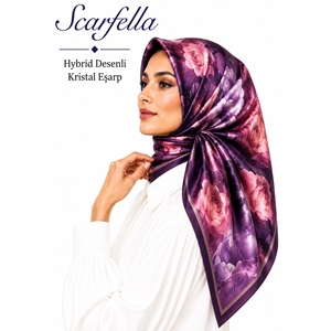 Scarfella Hybrid Desenli Kristal Eşarp - Desen-04