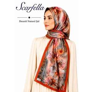 Scarfella Desenli Naturel Şal - Desen-139