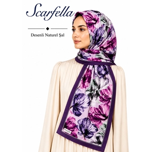 Scarfella Desenli Naturel Şal - Desen-140