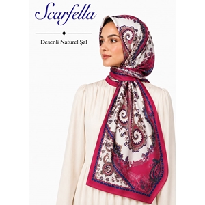 Scarfella Desenli Naturel Şal - Desen-145