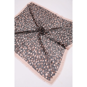 Desenli Keten Flamlı Eşarp - Desen-03 - Renk-01