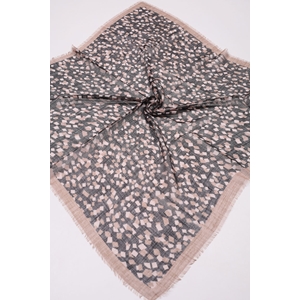 Desenli Keten Flamlı Eşarp - Desen-03 - Renk-01