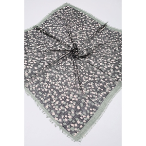 Desenli Keten Flamlı Eşarp - Desen-03 - Renk-01