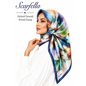 Scarfella Hybrid Desenli Kristal Eşarp - Desen-06