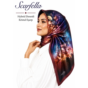 Scarfella Hybrid Desenli Kristal Eşarp - Desen-08