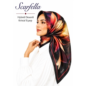 Scarfella Hybrid Desenli Kristal Eşarp - Desen-09