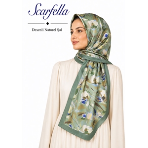 Scarfella Desenli Naturel Şal - Desen-147