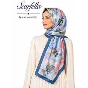 Scarfella Desenli Naturel Şal - Desen-148