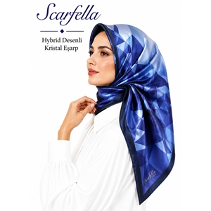 Scarfella Hybrid Desenli Kristal Eşarp - Desen-10