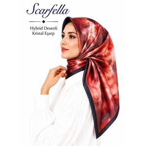 Scarfella Hybrid Desenli Kristal Eşarp - Desen-11
