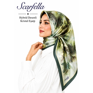 Scarfella Hybrid Desenli Kristal Eşarp - Desen-12
